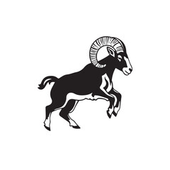 silhouette of a goat or ram