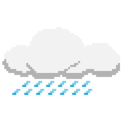 raining cloud pixel 8 bit png
