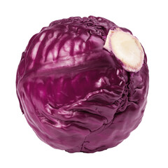 Obraz premium red cabbage, isolated on white background, full depth of field