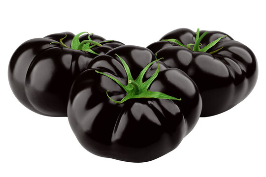 black Tomato, isolated on white background, full depth of field