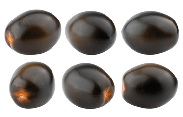 black Tomato, isolated on white background, full depth of field