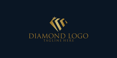 Diamond logo design with modern style premium vector