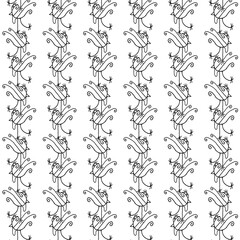 Fantasty bird linear art drawing motif pattern