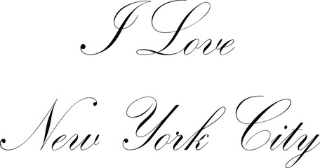 I Love New york City Text sign illustration on White backgraound
