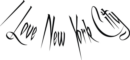 I Love New york City Text sign illustration on White backgraound