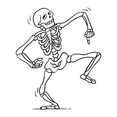 skull dancing vector. Suitable for fun social media sticker.