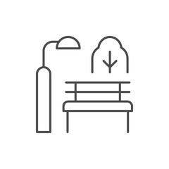 Public park line outline icon