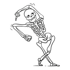 skull dancing vector. Suitable for fun social media sticker.