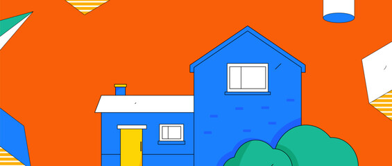 House building vector concept operation hand drawn illustration
