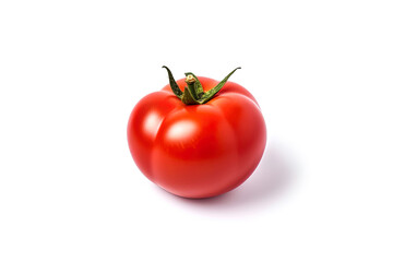 Fresh whole red tomato isolated on white background. Created with Generative AI Technology