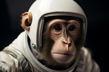 cute monkey in astronaut uniform