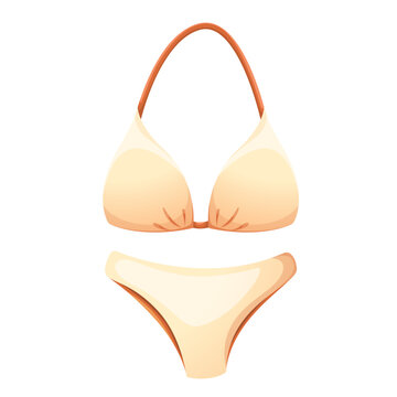 A bikini.Summer women's swimsuit for swimming.An element of summer design.Vector illustration isolated on a white background.