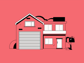 House building vector concept operation hand drawn illustration
