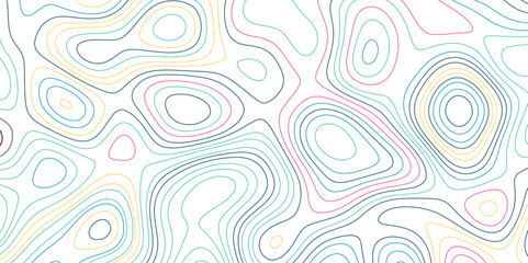 Fototapeta na wymiar Colorful contour lines abstract pattern with waves. Vector art