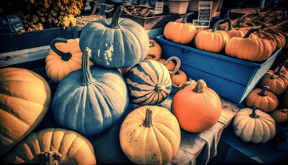 pile of pumpkins, Generative by AI