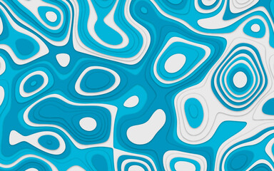 3D illustration blue paper cut effect background