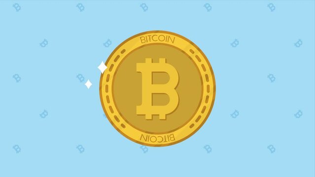 golden bitcoin crypto currency animation
