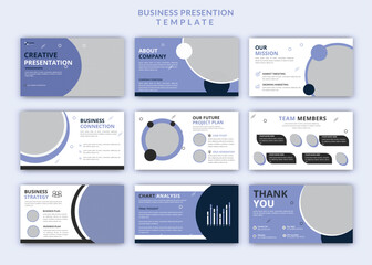 Fototapeta na wymiar Creative Startup Minimal business editable PowerPoint slides presentation design template set