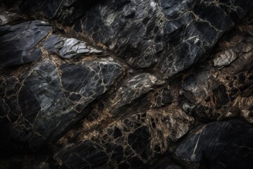 Abstract black granite from generative ai