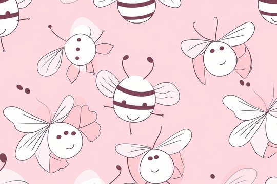 Seamless pattern bee from generative ai