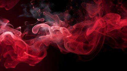 Generative AI, Rwd Shiny Smoke. Paint water mix, Glitter fluid Ink water mist. abstract art orange lowing fog cloud wave, texture paint vapor storm wave on dark black abstract background. - obrazy, fototapety, plakaty