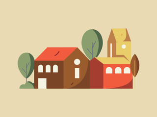 Fototapeta premium House building vector concept operation hand drawn illustration 