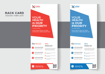 Creative medical rack card or dl flyer design editable templates