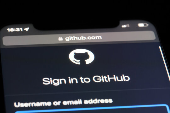 Shanghai,China-May 11th 2023: close up GitHub company brand logo on official website