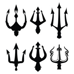Trident Collection Neptune Lord Poseidon Triton King Spear logo design