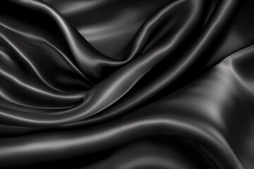 Obraz premium black satin texture background. AI generated