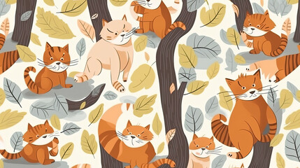 Obraz premium Seamless pattern of cute animal
