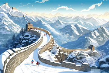 Fototapeta premium Great China wall,Ai