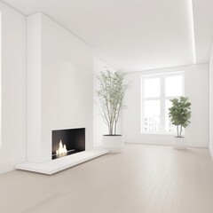 interior scene living room minimalist future