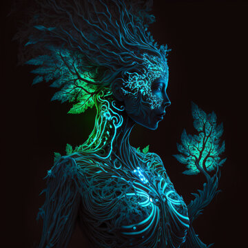 AI Generated Art - Forest Godness