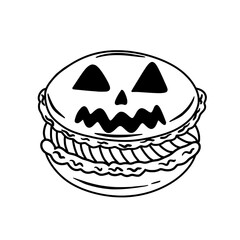 Halloween macaron line art