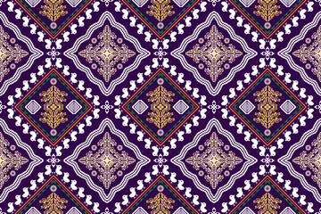 Ethnic Figure aztec embroidery style. Geometric ikat oriental traditional art pattern.Design for ethnic background,wallpaper,fashion,clothing,wrapping,fabric,element,sarong,graphic,vector illustration