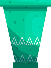 Egyptian ancient vase with geometric pattern in cartoon style