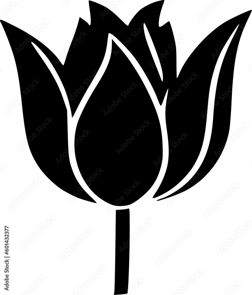 Sticker black flower icon