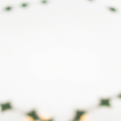 Obraz premium Background template, white copy open space with green blurred frame. AI Image