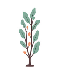 Organic growth symbolized by green leaf silhouette