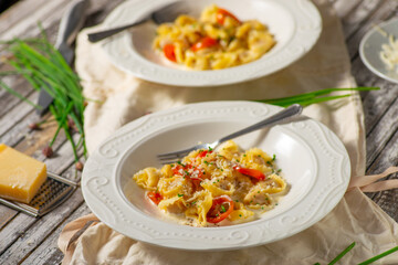 Fresh homemade tortellini