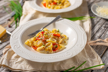 Fresh homemade tortellini