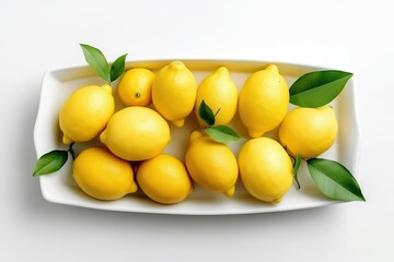 Yellow lemon isolated white background