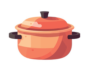 Kitchenware orange pot equipment icon