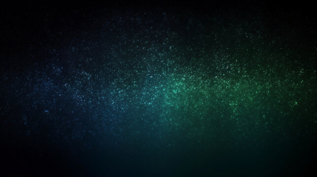 Fond textur&eacute;, effet galaxie, univers, cosmos. Couleurs bleu vert et noir, aurore bor&eacute;ale. Effet texture &eacute;toil&eacute;, brillant et flou. Conception graphique, banni&egrave;re.