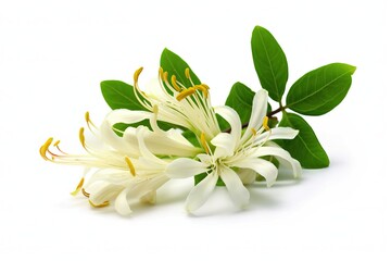 Honeysuckle, flower isolated on white background