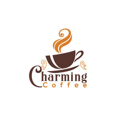 Charming Coffee logo elegant concept design