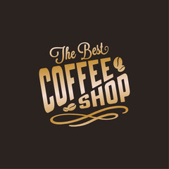 Obraz premium the best coffee shop typography logo design concept
