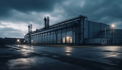 Obraz premium Industrial factory, Generative AI