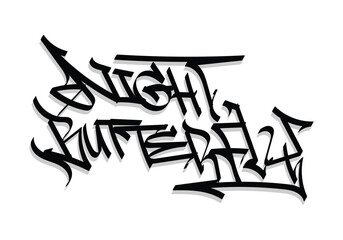 black white graffiti tag NIGHT BUTTERFLY